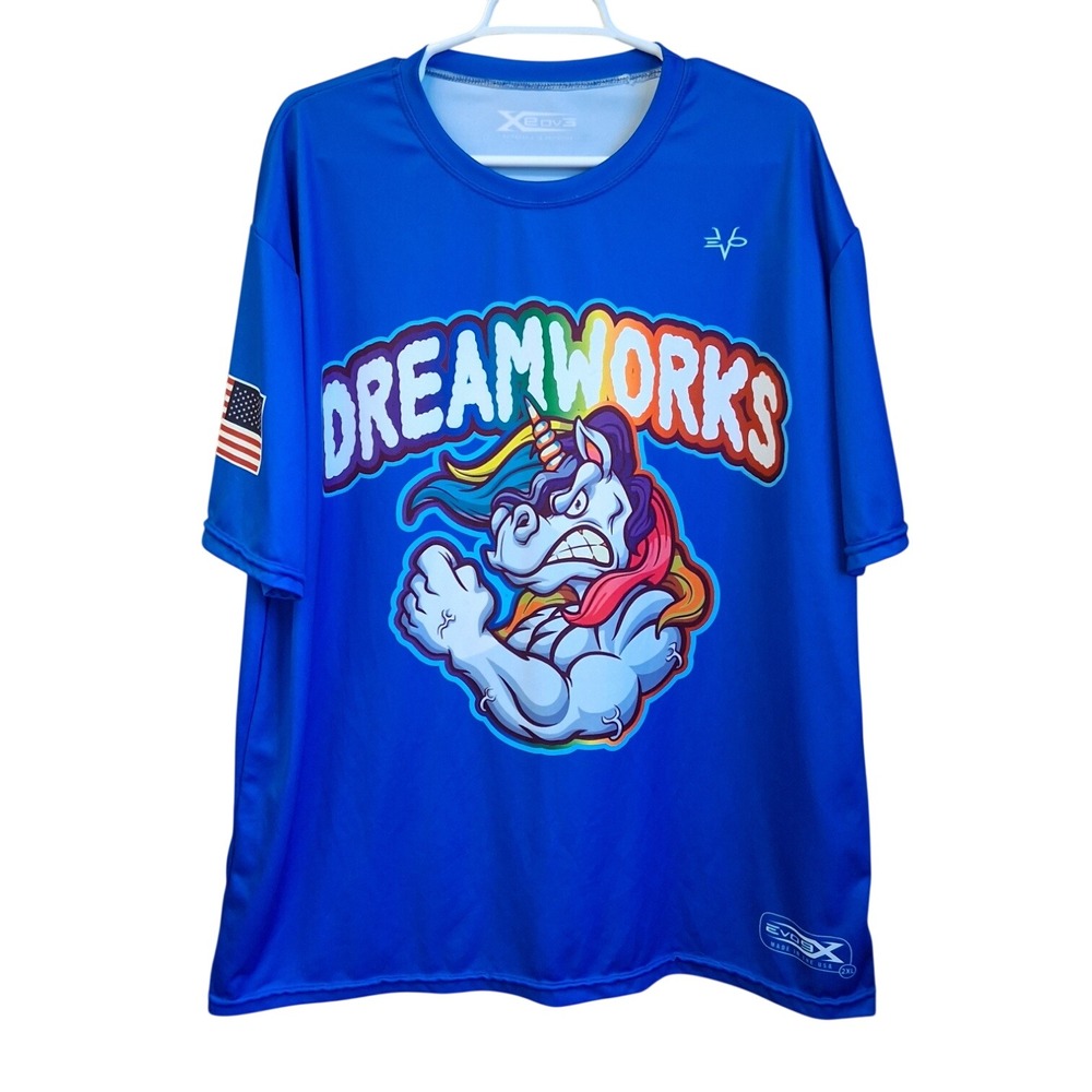 Evo9x Dreamworks UNICORN Full Dye‎ Strike Out Crew Neck Jersey Blue 2XL